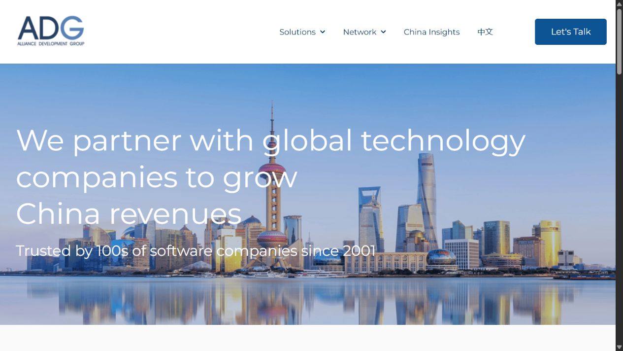 ADG website homepage