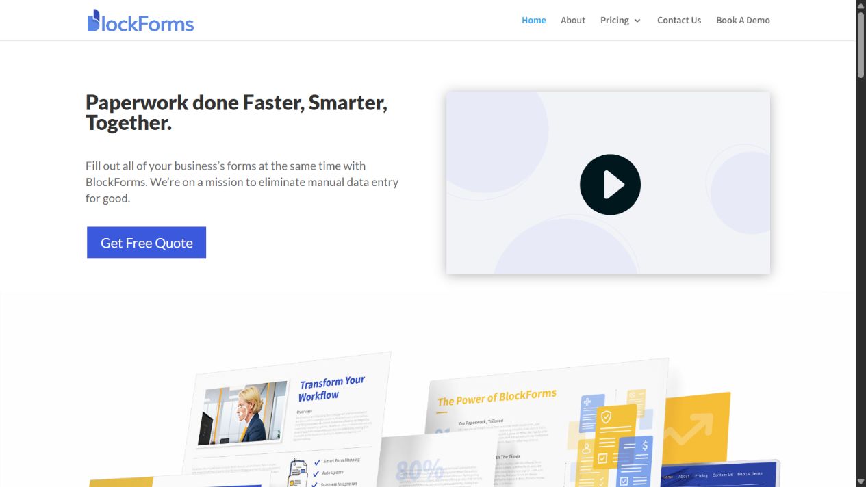 BlockForms website homepage