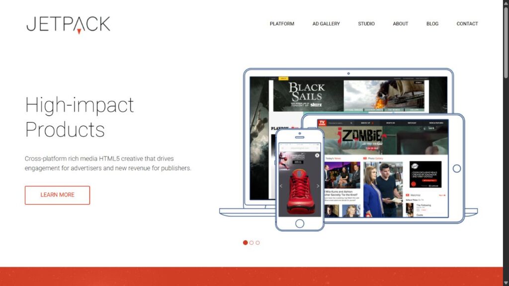 Jetpack Advertising website homepage