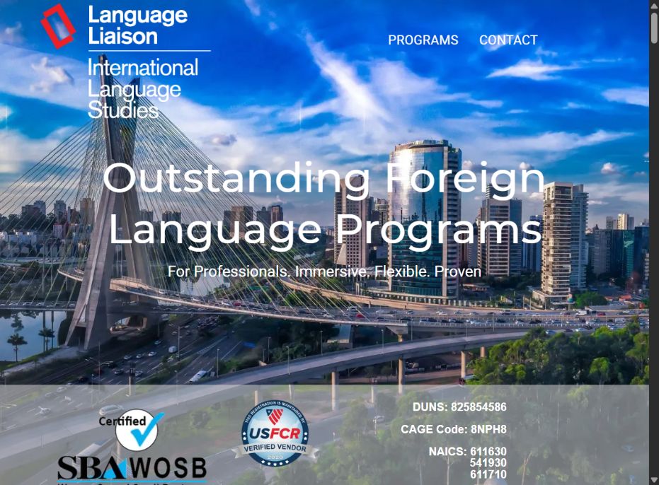 Language Liaison language services website homepage