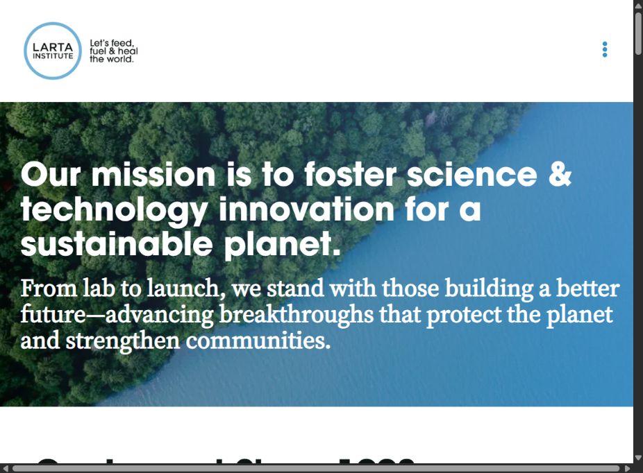 Larta Institute science and technology innovation website homepage