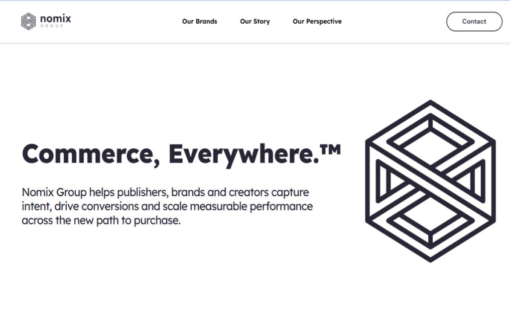 Commerce, Everywhere campaign homepage for Nomix Group.